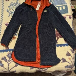 L.L.Bean Navy and Orange Fleece Jacket